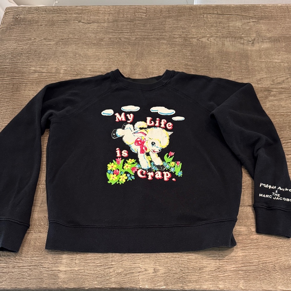 Marc Jacobs x Magda Archer Black Sweatshirt with Colorful Graphic